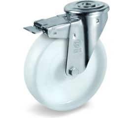 Колесо поворотное с тормозом, подшипником скольжения (100х30х12 мм; 200 кг; полиамид) Tellure Rota 686702 