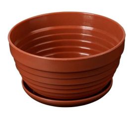 Горшок для цветов с поддоном СИМАЛЕНД Алиса 0.5 л, 13х8 см, терракотовый 4330126 