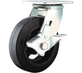 Колесо б/г обрезиненное поворотное с тормозом SCDB85 250 мм MFK-TORG 1084250 