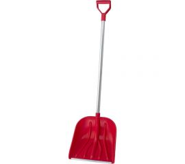 Пластмассовая снеговая лопата с алюминиевой планкой, алюминиевым черенком и V-образной ручкой Gigant AVG-03 
