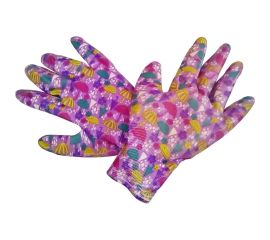 Садовые перчатки СПЕЦ Garden Flowers полиэстер, с прозрачным нитриловым покрытием, р. М/8 GF-PN-02M 