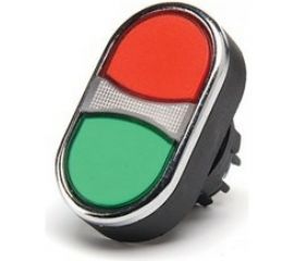 Головка для кнопки Emas сдвоенной красно-зеленой ровной BDK20KY 