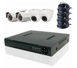 Комплект видеонаблюдения PS-link AHD KIT-B504HD 4 камеры 5Мп внутренние и уличные 3023 