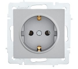 Розетка Lezard VESNA с заземлением, керамика, платина 742-3588-122 