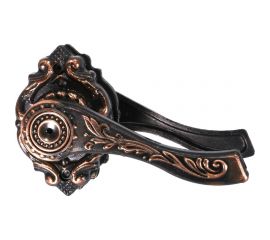 Дверная защелка Левша ЗЩ1Д-3 с ручк., с фикс., бронза У4-9489.Бр 