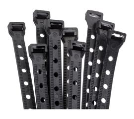 Нейлоновые стяжки FORTISFLEX КСО Multihole 10х280 черный 100 шт. 81157 