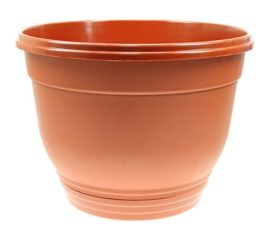 Кашпо с поддоном ФлораПласт Цегла 18 см, терра, 2 л 001230 