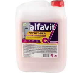 Грунтовка глубокого проникновения KRAFOR серия Альфа для наружных и внутренних работ, 9 л 129827 