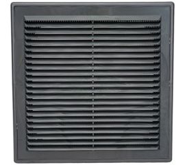 Решетка вентиляционная вытяжная с рамкой серия ВР графит (250x250 мм, пластик) ВИЕНТО 2525ВР-графит 