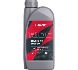 Моторное масло LAVR MOTO RIDE BASIC 4T 10W40 SL, 1 л Ln7749 
