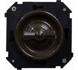 Поворотный выключатель Bironi, двухклавишный, серия ""шедель"", скрытый монтаж, цвет коричневый B3-202-22 