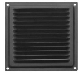 Решетка вентиляционная 150x150 мм, с сеткой, черная Домарт 170941 