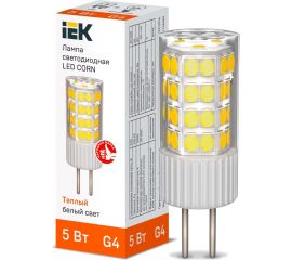 Светодиодная лампа IEK corn капсула 5вт 230в 3000к керамика g4 LLE-CORN-5-230-30-G4 