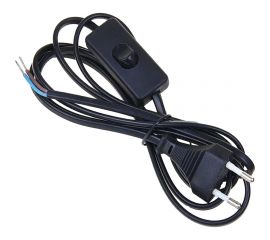 Шнур с проходным выключателем ООО ""ОПТИКОМ ЭЛЕКТРИК"" черный 1,8 м. 2x0,75мм2 1403.0599 