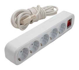 Сетевой удлинитель ПЕРЕСВЕТ+ с заземлением на 5 гнезда с переключателем шнур ПВС 31 5м 4620003922381 