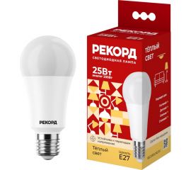 Светодиодная лампа РЕКОРД LED А70-U 25W Е27 3000К 25035 