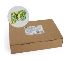 Самозажимной 2-проводной проходной зажим STEKKER ЗНИ - 6,0, JXB ST 6, желтый, зеленый LD552-3-60, 50шт, 39961 