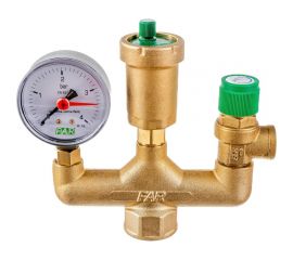 Группа безопасности котла с автоматическим воздухоотводчиком (1"", манометр 4 бар, пред. клапан 3 бар) FAR ВР FA 2115 1 
