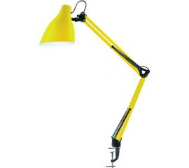 Настольный светильник Camelion KD-335 C07 желтый, с металлической струбциной, 230V, 40W, E27 13880 