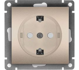 Одноместная розетка UNIVersal серия афина с/з, с/у, з/ш, 16а, 220в, шампань еврослот A0049-Br 