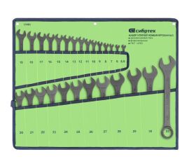 Набор ключей комбинированных СИБРТЕХ 5,5 - 32 мм, 27 шт., CrV, фосфатированные, ГОСТ 16983 15481 