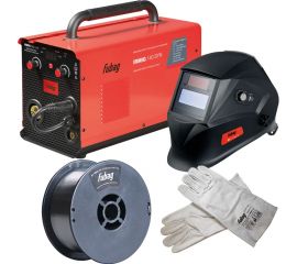 Сварочный полуавтомат FUBAG IRMIG 140 syn с горелкой 150а в комплекте + набор из 3 предметов: маска+краги сварщика+проволока 41399_vset 