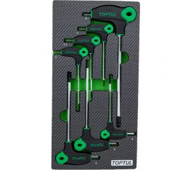 Набор шестигранных отверток TOPTUL с L-образной ручкой, 2-8 мм, 7 предметов, в мягком ложементе GEA0712 