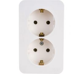 Двойная розетка Schneider Electric BLANCA открытой установки, с заземлением, без шторок, молочный BLNRA010212 