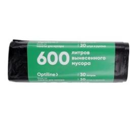 Пакеты для мусора ПНД 50x60 см, 30 л, черные, в рулоне 20 шт. Optiline 23-1051 