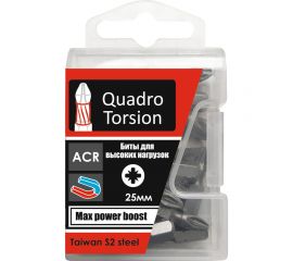 Бита (10 шт; PZ3; 25 мм; 1/4) Quadro Torsion 420325 