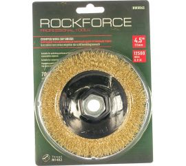 Кордщетка чашеобразная латунная для УШМ, 115 мм, в блистере ROCKFORCE RF-BWD045 