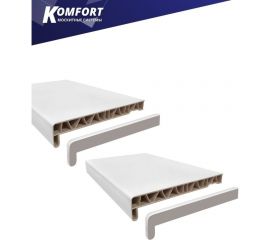 Заглушка для подоконника пвх KOMFORT москитные системы торцевая двухсторонняя пластиковая белая 600 мм комплект 1 шт ЗПБ600_1 