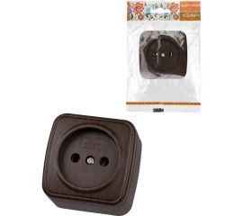 Розетка открытой установки TDM 2П IP20 10А, венге ""Дача"" Народная SQ1824-0027 