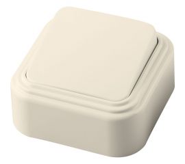 Одноклавишный выключатель STEKKER открытой установки, 250В, 6А, IP20, слоновая кость, PSW06-21-20 (VA 16-131-БЖ) 49051 