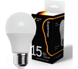 Светодиодная лампа Supermax LED 15Вт A60 220В E27 3000K, Sup_LED15wA60E2730 