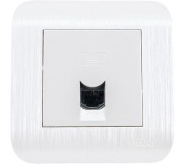 Компьютерная розетка LUXAR Deco с/у RJ-45 белая с рифленой рамкой 4606400620372 
