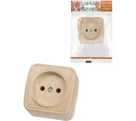 Розетка TDM 2П открытой установки IP20 10А, сосна ""Дача"" Народная SQ1824-0037 