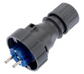 Прямая влагозащищенная вилка 2P+РE REXANT, 16 А, IP68 111-013 