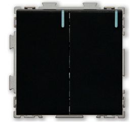 Двухклавишный выключатель CGSS черный Практика PL-W102-BCM 