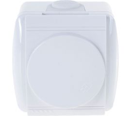 Розетка Lezard, NATA, с/з, с крышкой, белая керамика, 710-0200-123 