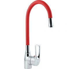Смеситель для мойки с высоким изливом из силикона Славен красный, ц2к, СЛ-ОД-Ц2К 