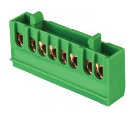 Нулевая шина EKF PE, 6х9мм, 8 отверстий, латунь, зеленый изолированный корпус, на DIN-рейку, PROxima SQ sn0-63-8-ig 