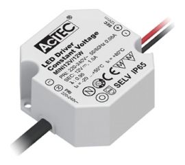Блок питания AcTEC 12В, 12Вт, IP65, 1A, 50x48x24мм MINI12V/12W 