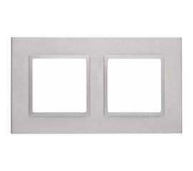 Рамка ЭРА 14-5202-03 на 2 поста, металл, Elegance, алюминий+алюминий Б0034547 
