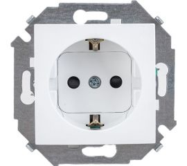 Розетка Simon 2P+E Schuko, со шторками, 16А, 250В, винтовой зажим, белый 20 1591443-030 