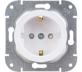 Механизм розетки Bylectrica 1-местная, скрытая установка, с заземляющим контактом, со шторками, серия ПРОВАНС, белый РС16-1406 