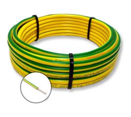 Установочный провод ПУВнг(А)-LS ПРОВОДНИК 1x6 мм2 зелено-желтый, 50м OZ251077L50 