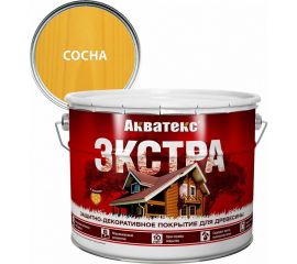 Защитно-декоративное покрытие для дерева АКВАТЕКС ЭКСТРА полуглянцевое, сосна, 9 л 259790 