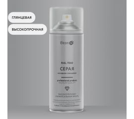 Универсальная алкидная эмаль Elcon ral 7040, серая, глянцевая, аэрозоль, 520 мл 00-00463207 