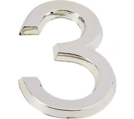 Самоклеящаяся цифра FUARO "3" ABS (50x37) CP хром 46903 